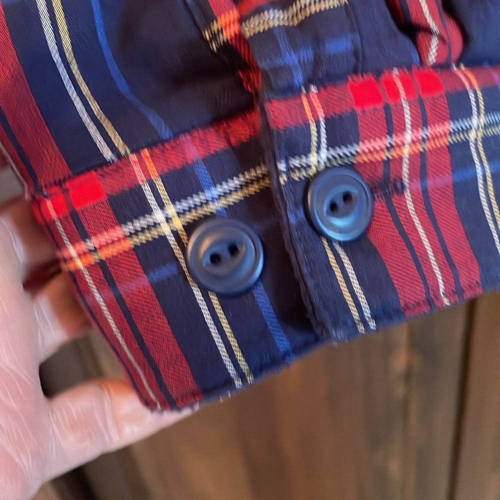 L.L. Bean Plus Size 3X Blue/Red Plaid Fleece Lined Long Sleeve “Shacket” - Picture 13 of 13